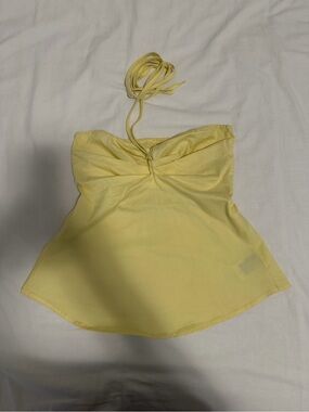 CIDER - Butter Yellow Halter Neck Top